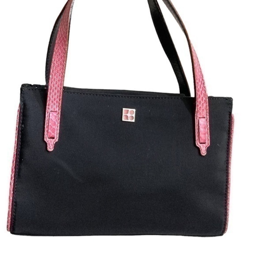 Kate spade black nylon and pink mini tote bag made in Italy rare